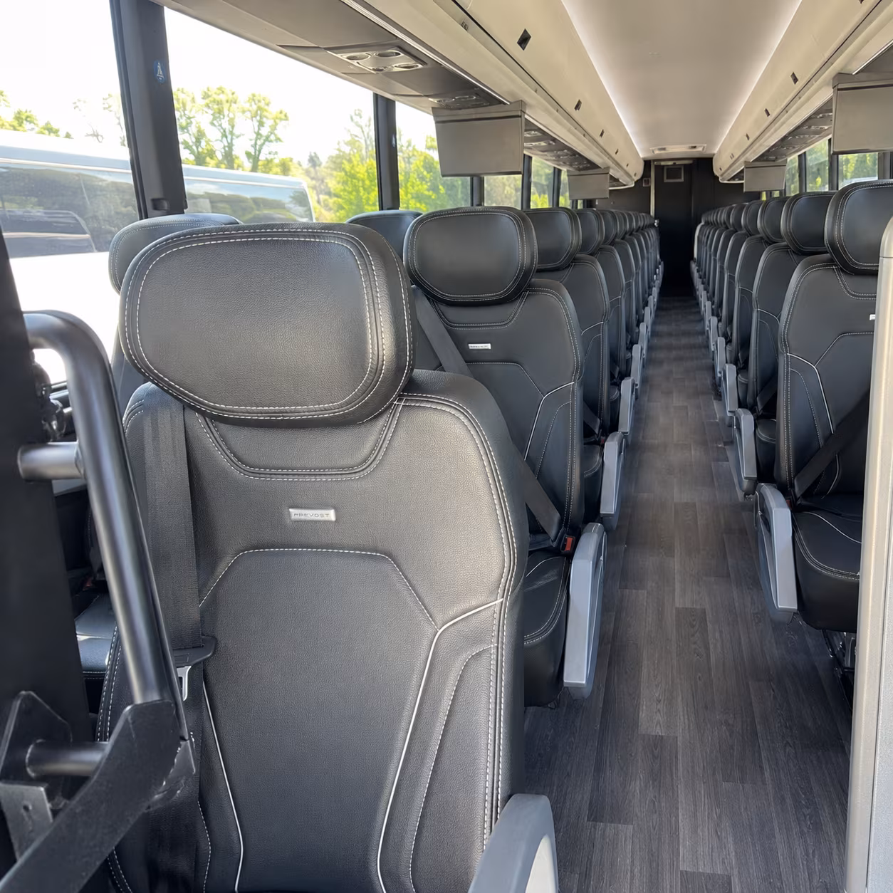 56 passenger charter bus inside