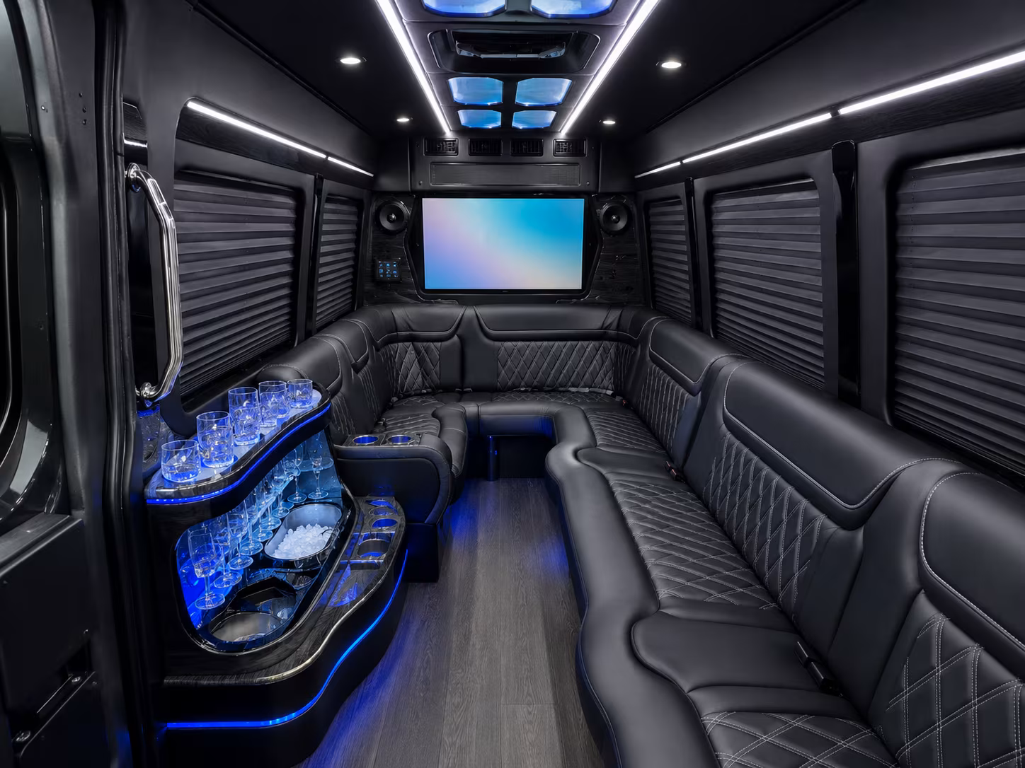 brownsville 30 passenger party bus interior